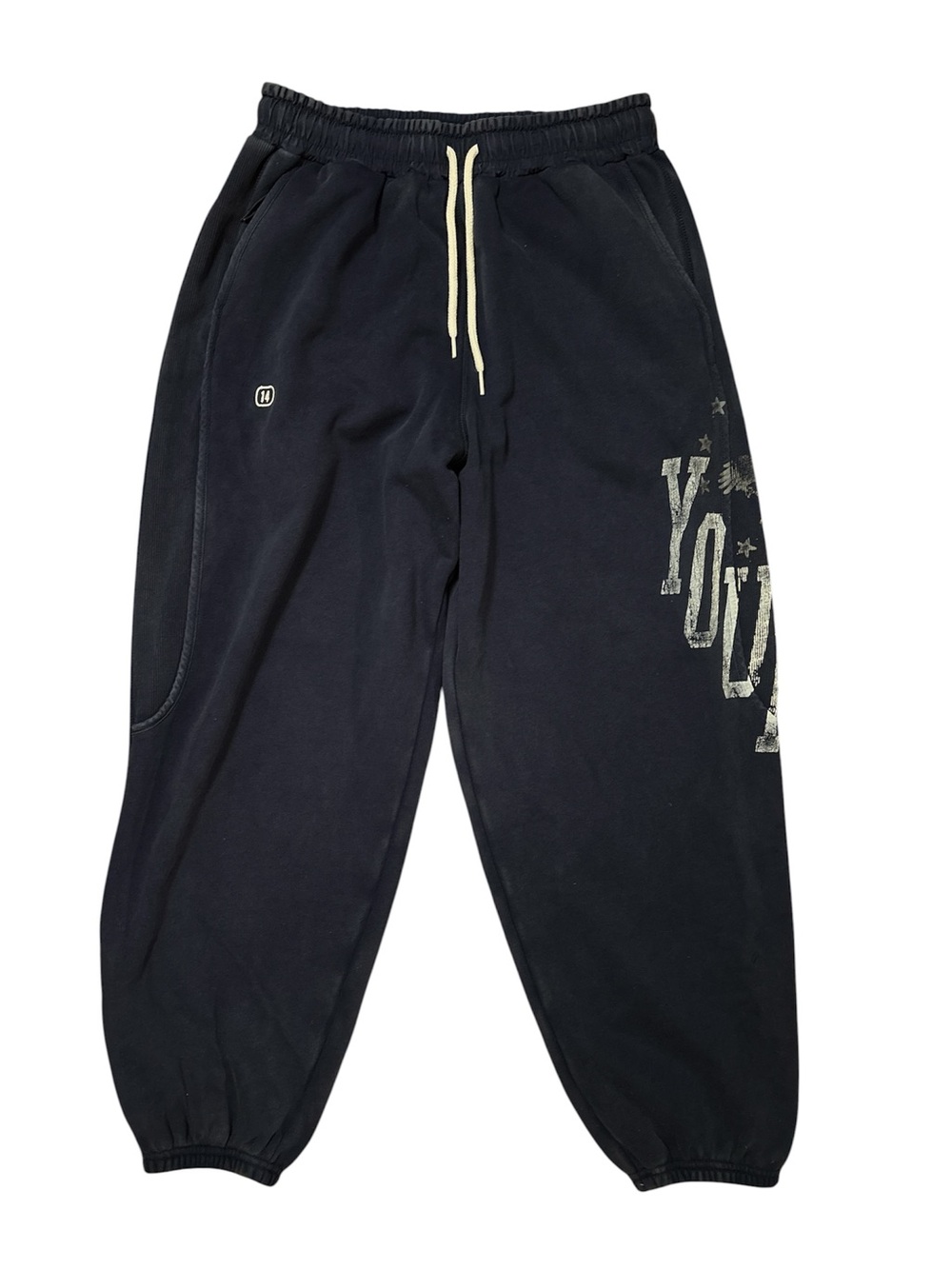 YoungLA Navy Blue Wide Leg Baggy Joggers Size: Medium NWOT